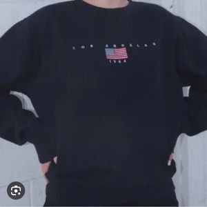 Brandy melville navy los angeles and united flag sweatshirt Os